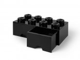 Ladrillo de almacenamiento con cajones negro de 8 espigas LEGO® 2023