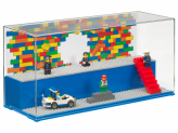 Vitrina de exposición y juego azul 2023